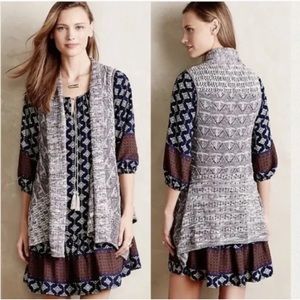 Moth Anthropologie Draped Lavena sweater gray grey vest XS Small Excellent RARE